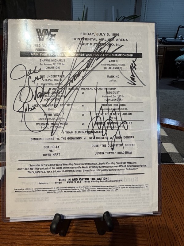 WWF Signed by Undertaker HHH Vader Jake The Snake WWE PSA Cert