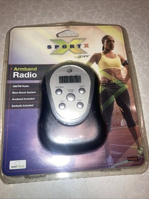 GPX Digital AM FM Radio with Sport Armband and Earbuds New/Sealed Black Silver