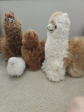 Real alpaca fur alpaca llama toy Lot Of 4