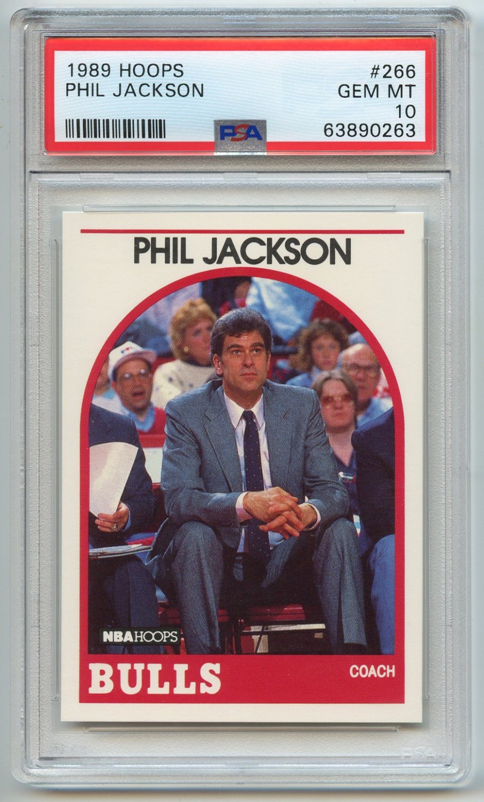 Phil Jackson head coach rookie 1989 Hoops #266 PSA 10 GEM MINT