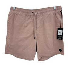 RVCA Corduroy Drawstring Shorts Dusty Rose Casual Lounge Beach Men Size Large