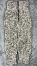 Vintage 80s Women  s Leg Warmers Grey Polka Dots Soft Knitted 19  NWOT