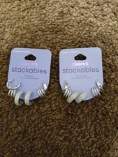 Lot Of 2 Sets Claire's Silver Micro Stud Stackables Sensitive Solutions
