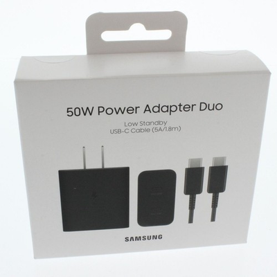 #ad Samsung 50W Power Wall Adapter Duo with USB C Cable Original New $100.00