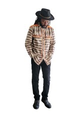 African Men's Dashiki Shirt Woodin Print  shirt chest: 48 in 