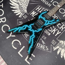 Guitarra Eléctrica Razorback Blue Dime Hardware Negro Relámpago Envío Gratis