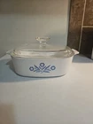 Pyrex Corning Ware Blue Cornflower Vintage 2 Quart Casserole Dish