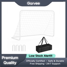 6x4 ft Portable Soccer Goal Heavy-Duty Steel Frame All-Weather Net Ground Stakes