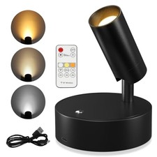 Spotlights Indoor, Wireless Uplighting Indoor with Remote 1 Pack Black