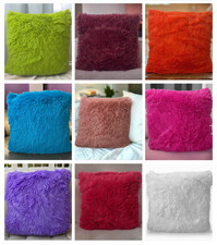 Cushion Covers Mongolian Faux Sheepskin Wool Fur 18x18" Super Soft / 45x45cm
