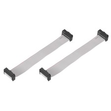 2Pcs IDC Connector Flat Ribbon Cable 16 Pin FC 2.54mm Pitch 15cm Length