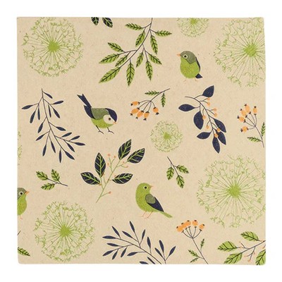 Recyclingservietten  Birds and Twigs green , 33x33 cm, 2-lagig, Home Fashion , 2