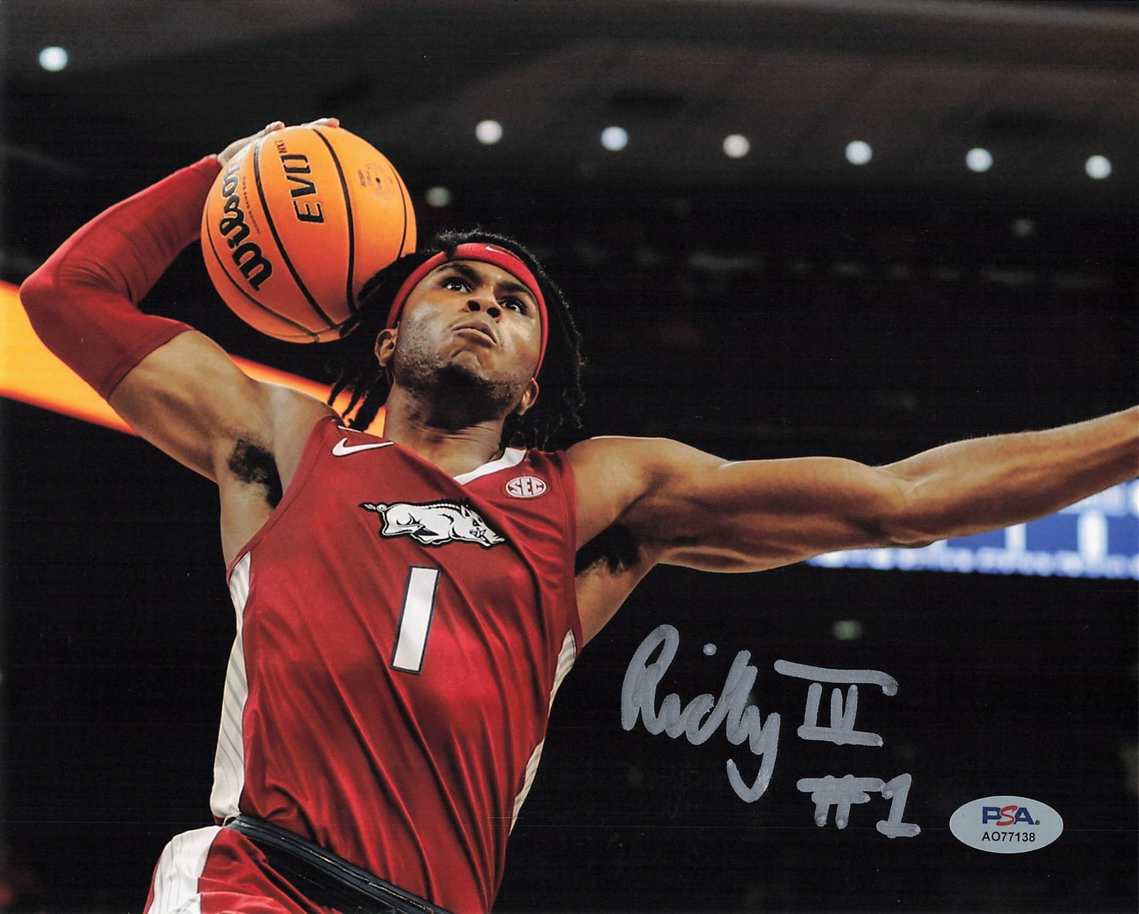 Ricky Council Autographed Signed Arkansas Razorbacks 8x10 Photo PSA 