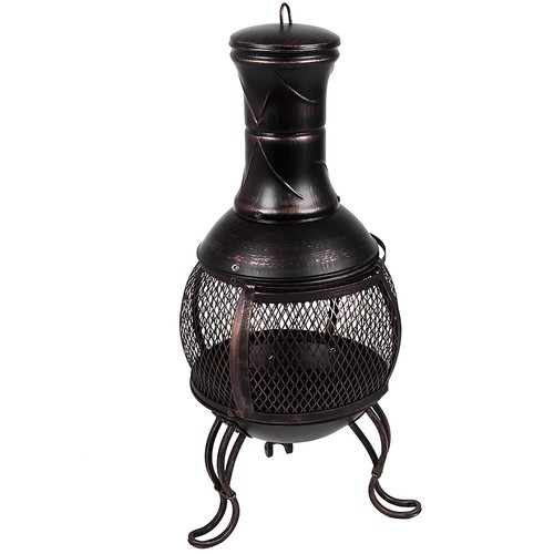 Steel Chiminea Fire Pit Outdoor Garden Patio Heater Burner BBQ By Home Discount - Picture 8 of 8