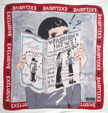 Moschino silk scarf - Olive Oyl Fashion News print - Cheap and Chic - 25x25 ins