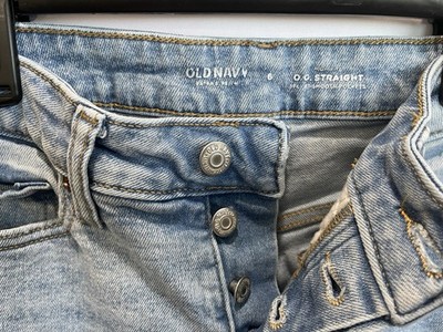Old Navy extra stretch high rise OG Straight womens 6 light wash button fly