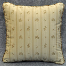 Corded Pillow made w Ralph Lauren Villandry Floral Cream Stripe Fabric 16"x 16"