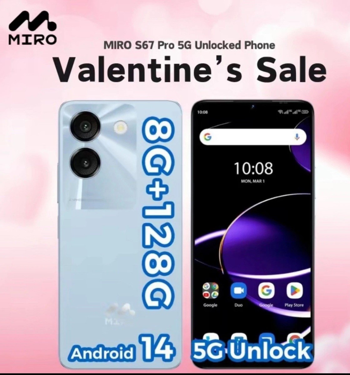 MIRO S67 Pro 5G Android 14 8GB RAM 128GB 13MP+5MP Dual Camera