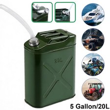 5 Gallon 20l Gasoline Army Green Jerry Can Military Metal Steel Tank Backup Usa
