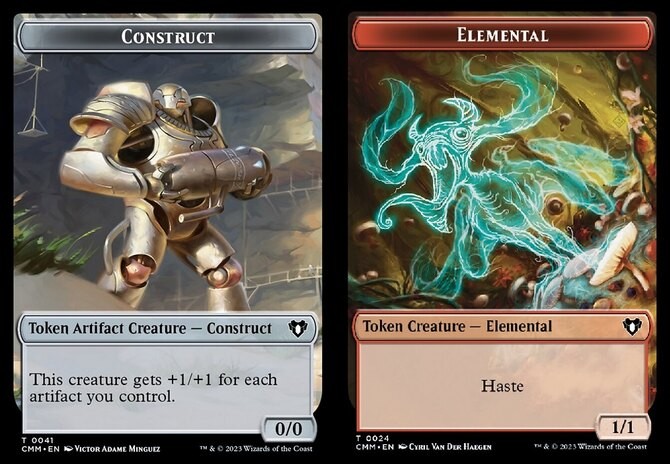 Construct (0042) // Treasure (0048) Double-Sided Token NM-Mint Commander Masters