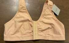 Amoena Frances Front Closure Wire Free Mastectomy Bra 2128 Large A/B Nude NWT