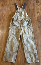 USA Made Vtg Carhartt BRN Double Knee Bib Overalls Men s Apron Pouch Vintage