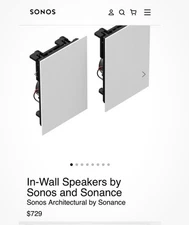 Sonos Sonance In-Wall Speakers Pair White