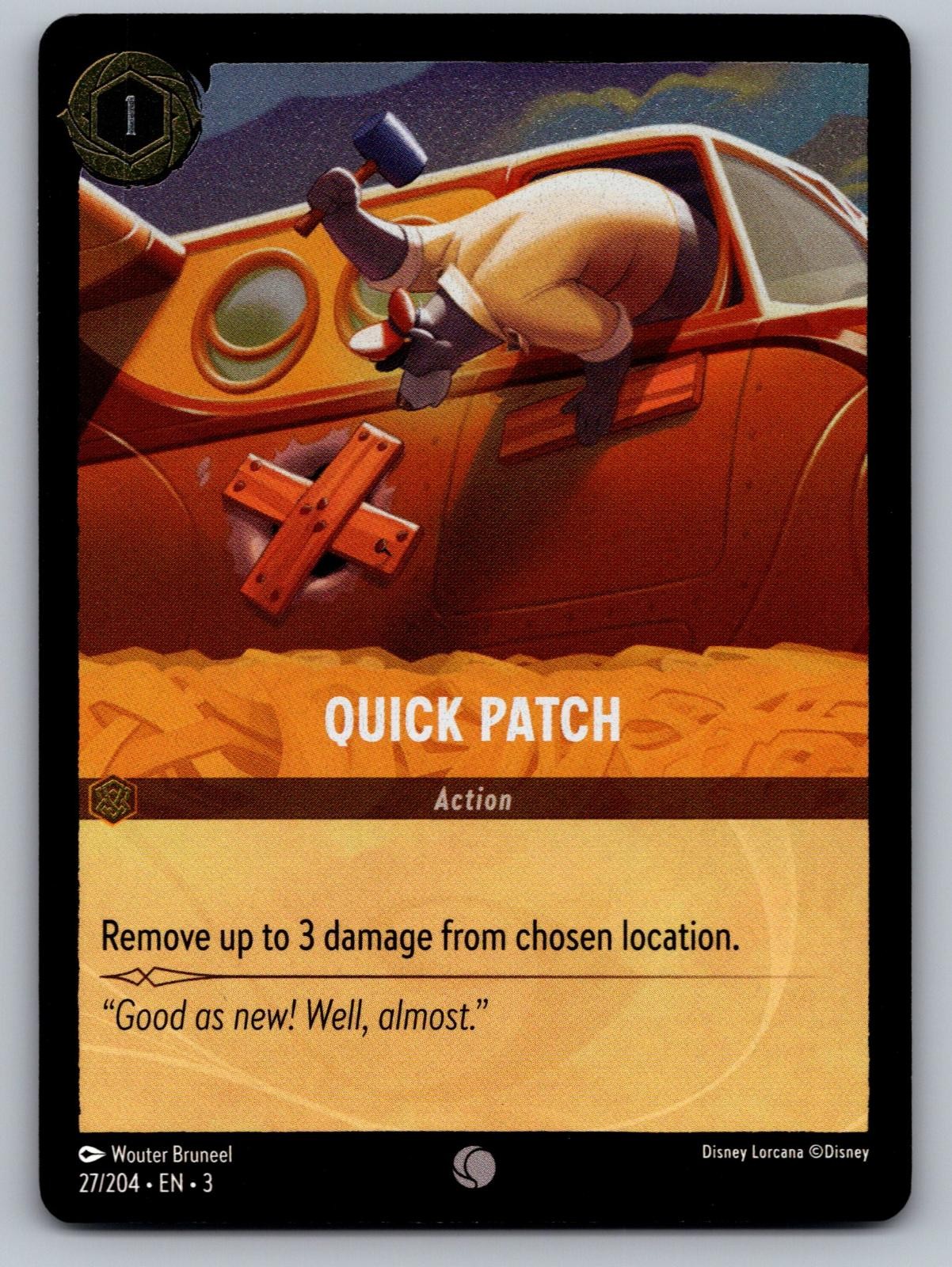 Quick Patch 27/204 Common Into the Inklands Lorcana Cold Foil Near Mint