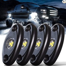 Pure White LED Rock Lights 4PCS for Off Road Truck Auto Car Boat ATV SUV Waterpr
