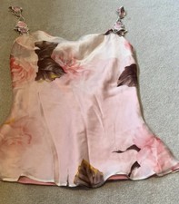 Ronit Zilkha Floral Silk Top Size 10 Rose , New Without Tags