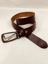 Nike Golf Metal Buckle Brown Leather Belt Strap Interchangeable Buckle