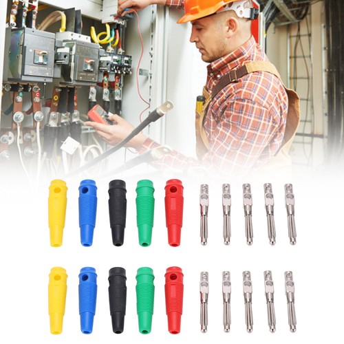 10Pack 4mm 7 Pin Banana Plug 1000V 32A Stackable Banana Plug Male Connector - Picture 1 of 24