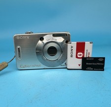 Sony Cyber-Shot DSC-W50 6.0MP Digital Camera With Memory Card, Silver - Tested