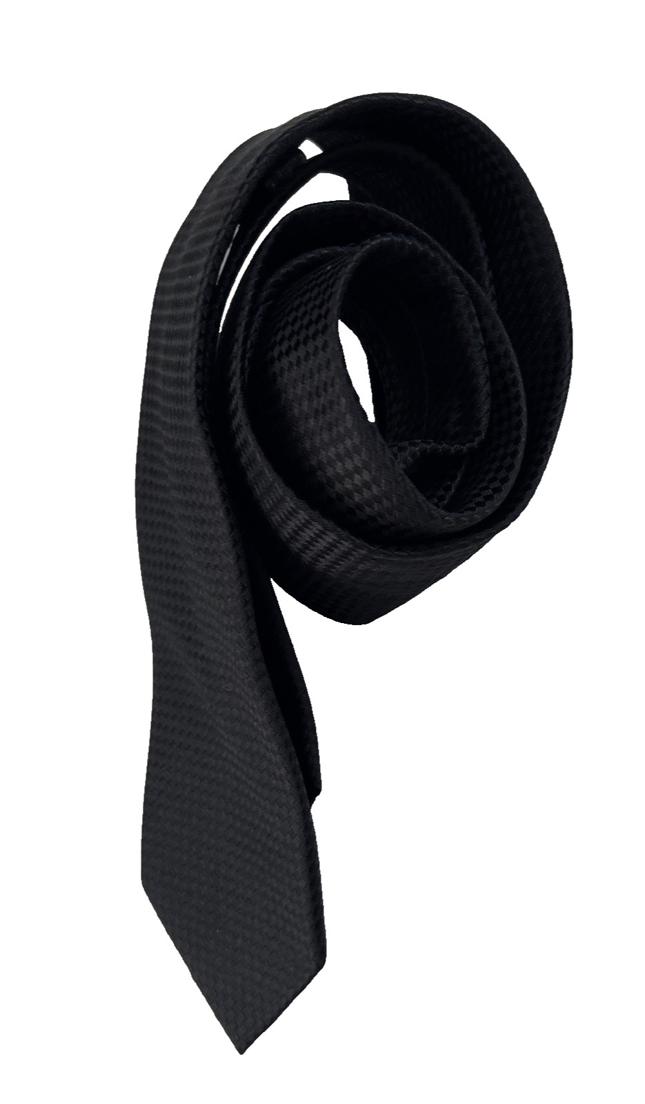 Michael Kors 100% Silk men's Tie Black textured Solid 58x3" thumbnail 6