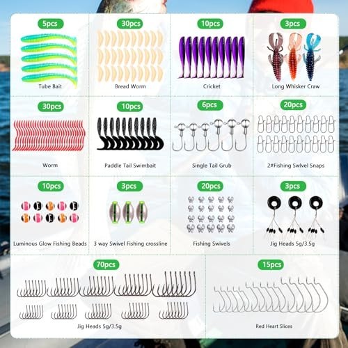 New Fishing Lure Kit for Bass & Trout - Tackle Box with Plugs, Swimbaits, Hooks - Image 4