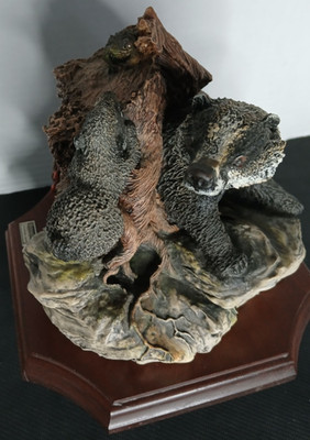 Bossons Fraser Art The Crown Collection ''First Friends ?'' Badgers. 1980 England.