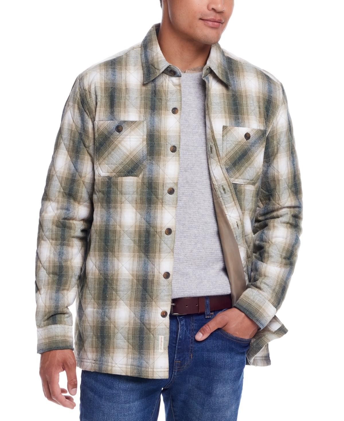 Weatherproof Vintage Mens Plaid Shirt Jacket - Kelp Forest M 14390₽