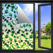 Window Privacy Film with Tools, Day Night Privacy, Static Cling Stained Glass