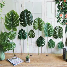 Artificial Monstera Palm Leaves Green Tropical Plants for Home Decoration Fake