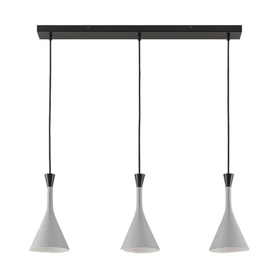Lindby Pendelleuchte Hängelampe Flynn  Polyresin Betongrau dreiflammig LED Lampe