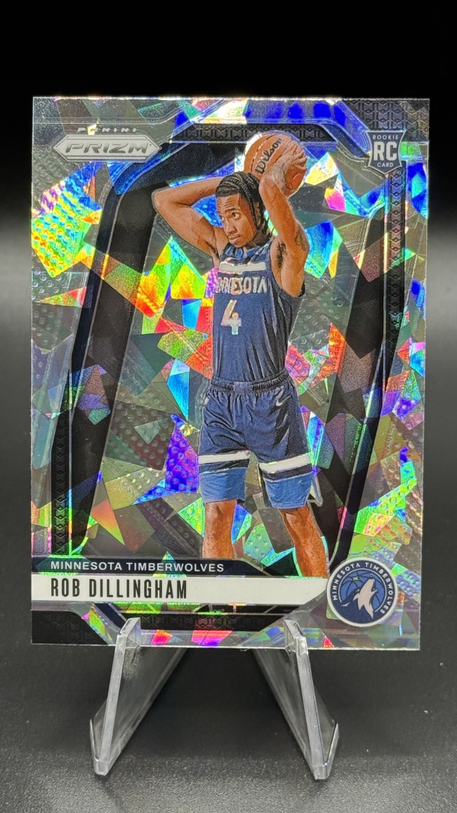 2024-25 Prizm Basketball Cracked Ice Prizm #250 Rob Dillingham RC Timberwolves