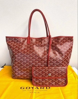 GOYARD Red Goyardine Saint Louis PM Tote Women Handbag 