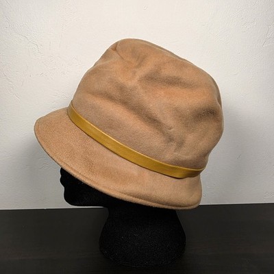 Vintage 1960s Henry Pollak Wool Felt Cloche Hat Camel Tan  display picture 2