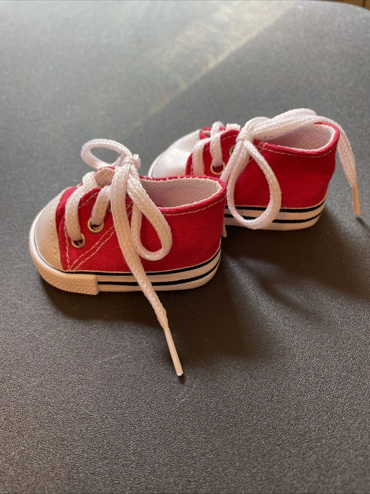Zapatos de tenis de lona roja ropa para muñecas 15” 16” 17” muñeca Bitty Baby Alive Gotz Foto 3 de 4