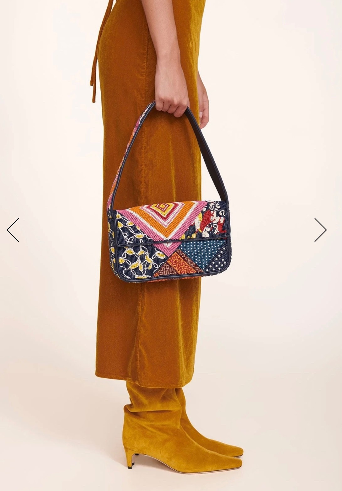 STAUD BEADED TOMMY BAG PATCHWORK NWT — image 5