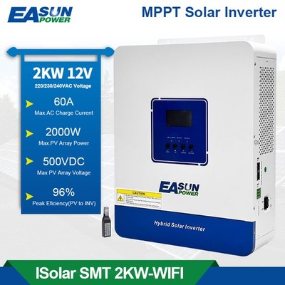 Easun 2000W Solar Wechselrichter Hybrid Off Grid Inverter 12V 100A MPPT 30-500V