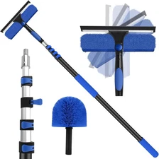 26-foot window cleaning kit with extension pole, high-rise dust removal kit