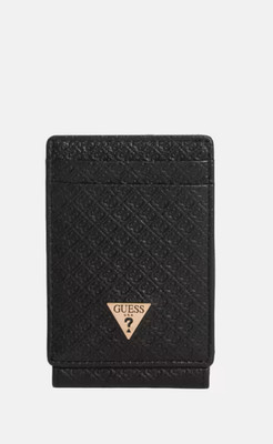 NEW WT MEN'S GUESS WALLET BLACK ID CREDIT CARD  Devin Quattro G Magnetic wallet