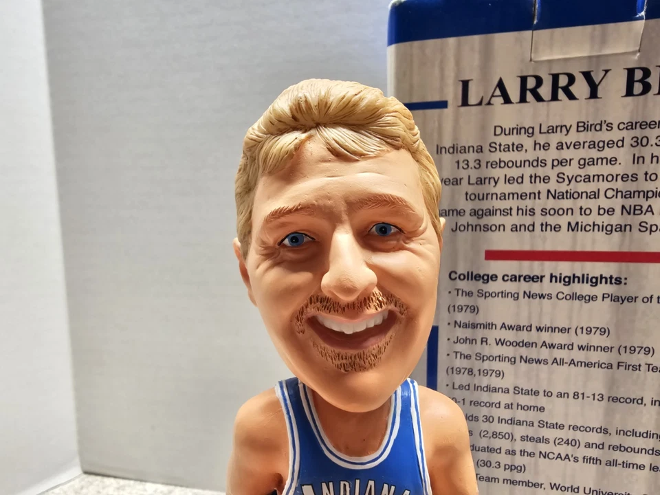 Larry Bird Indiana State NCAA Forever Collectibles FOCO #'d Bobblehead Nuevo en caja Foto 2 de 4