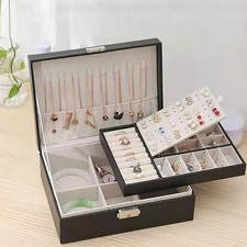 Large Portable Jewelry Box Organizer Watch Necklace Ornament Case Travel Storage